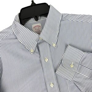 Brooks Brothers Madison Shirt Men 15.5 34 Stripe Barrel Cuff Tailored Office Fit